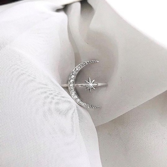 💫🌙Insta moon star  sterling silver ring - Picture 3 of 4